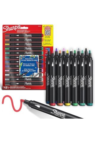 Sharpie Acrylic Paint Markers 12'li Yuvarlak Uç Akrilik Markör Kalem Seti / 2201070