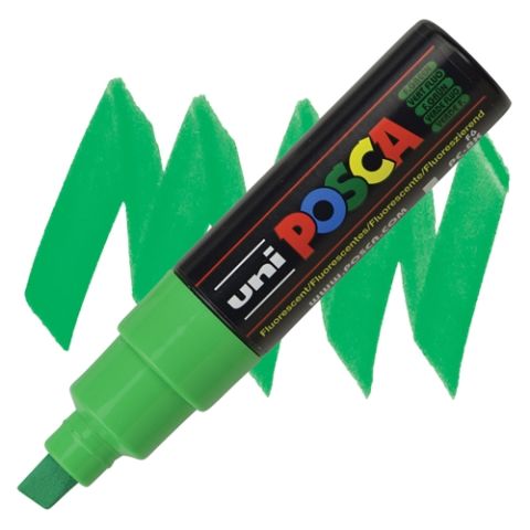 Uni Posca PC-8K 8.0mm Kesik Uç Fıstık Yeşil Markör