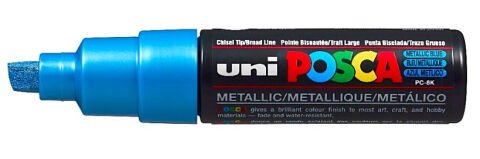 Uni Posca PC-8K 8.0mm Kesik Uç Metallic Mavi Markör