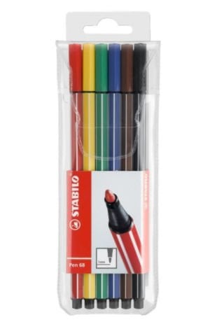 Stabilo Pen 68 6 Renk Şeffaf Paket