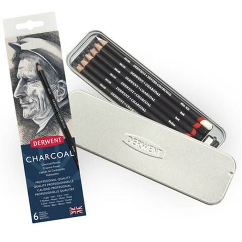 Derwent Charcoal 6'li Teneke Kutu