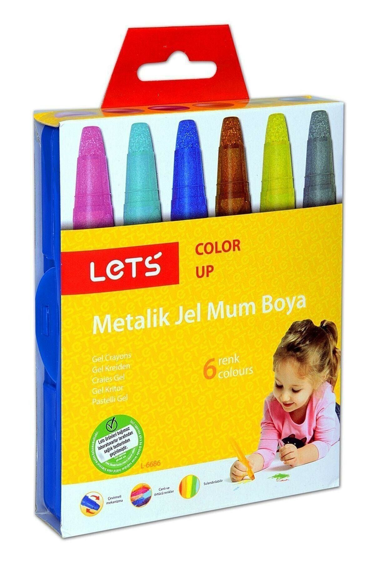 6 Renk Metalik Jel Mum Boya L-6686