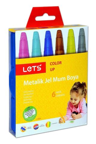 6 Renk Metalik Jel Mum Boya L-6686