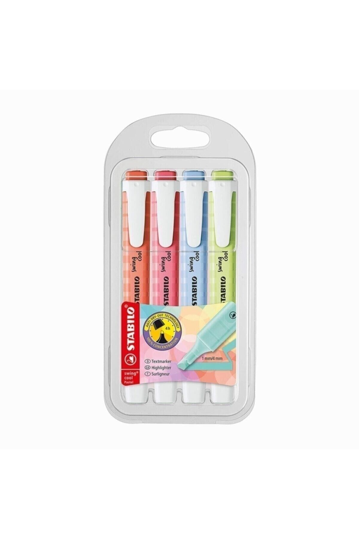 Stabilo Swing Cool Pastel 4'lü Fosforlu Kalem Seti (Yeni Renkler) 275/4-08-1
