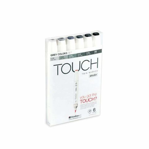 Touch Twin Brush Marker 6'lı Set Gri Tonlar