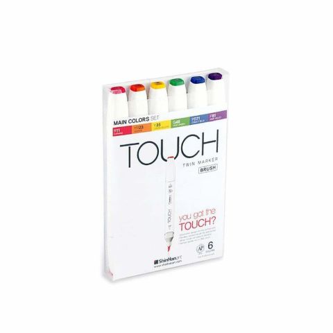 Touch Twin Brush Marker 6'lı Set Ana Renkler
