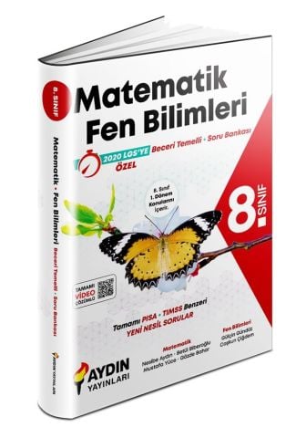 Aydın Yayınları 8. Sınıf Matematik Fen Bilimleri Beceri Temelli Soru Bankası