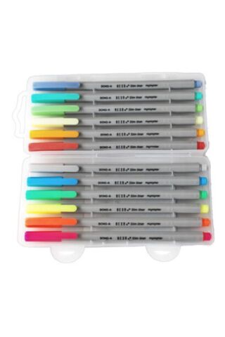 Hexa Slim Liner Fosforlu Kalem 12'li Set