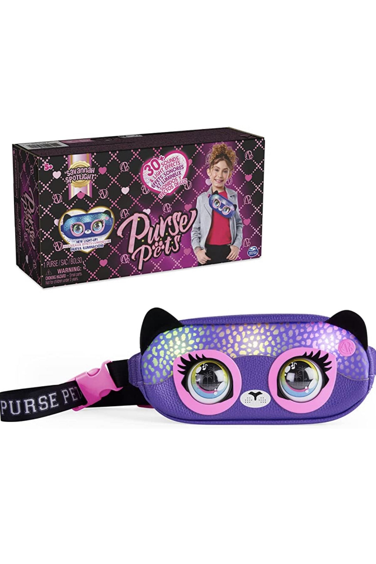 Purse Pets Spotlight Bel Çantası Etkileşimli Crossbody Çanta 30'dan Fazla Ses Ve Işık 606654