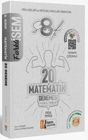 İsem Yayınları 8. Sınıf LGS Matematik Farklı İsem 20 li Sarmal Deneme