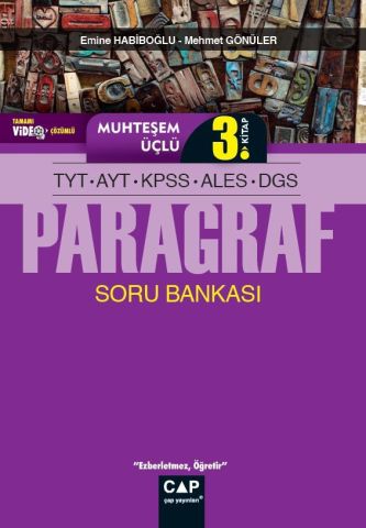 Çap TYT AYT KPSS ALES DGS Paragraf Muhteşem Üçlü 3. Kitap Tamamı Video Çözümlü Soru Bankası