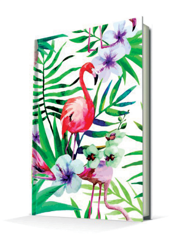 Deffter Tropic Flowers 96 Yaprak Çizgili Sert Kapak Defter