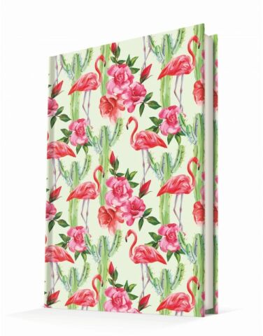 Deffter Flamingo Cactus 96 Yaprak Çizgili Sert Kapak Defter