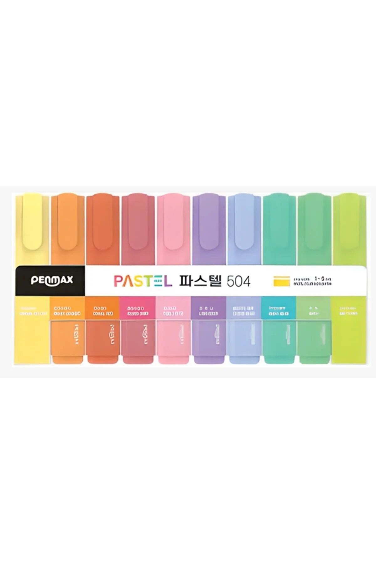 PENMAX Fosforlu Işaretleme Kalemi Pastel Renkler 10'lu Set 8809540188689