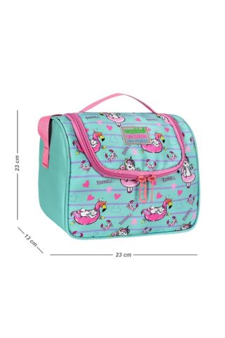 Lisanslı Çizgili Mint Yeşili Unicorn Beslenme Çantası