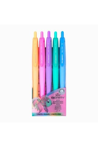 Serve Berry 0.7mm Quick Dry 5'li Pastel Jel Kalem Seti / Brgel07b5krp
