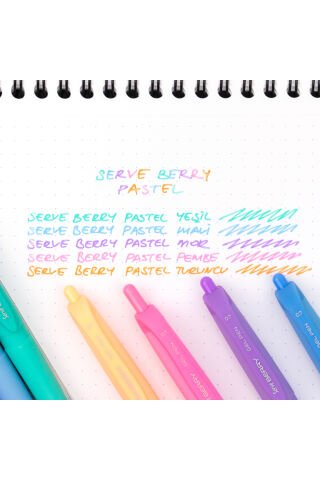 Serve Berry 0.7mm Quick Dry 5'li Pastel Jel Kalem Seti / Brgel07b5krp