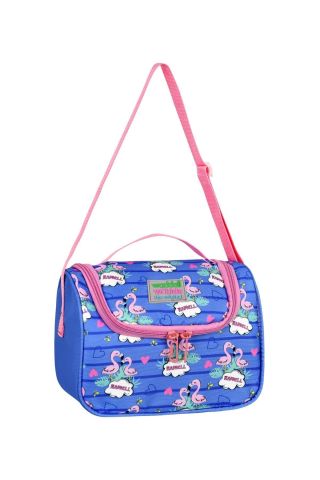 Lisanslı Çizgili Flamingo Desenli Beslenme Çantası