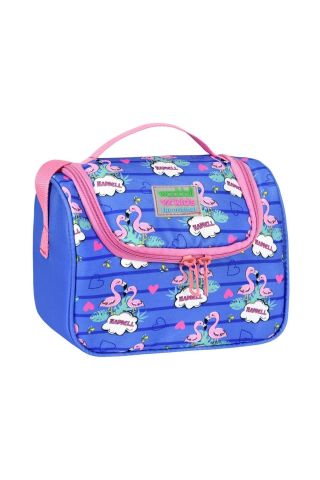 Lisanslı Çizgili Flamingo Desenli Beslenme Çantası