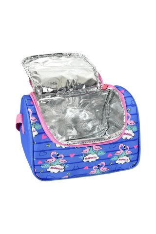 Lisanslı Çizgili Flamingo Desenli Beslenme Çantası