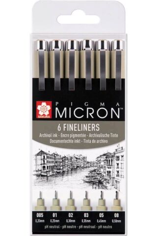 Pıgma Mıcron Siyah Set 6'lı