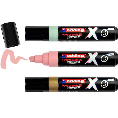 Edding E-6900 Multimaker Çok Yönlü Akrilik Boya Seti Kesik Uçlu Markör 2-10 mm Pastel Colours
