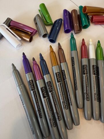 Kraf Permanent Marker 616 12' li Metalik Kalem Seti