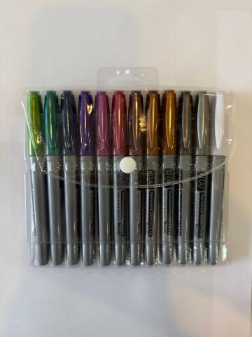 Kraf Permanent Marker 616 12' li Metalik Kalem Seti