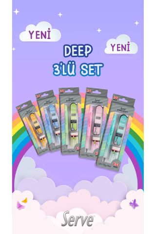 Deep 3lü Okul Seti Şeker Pembe