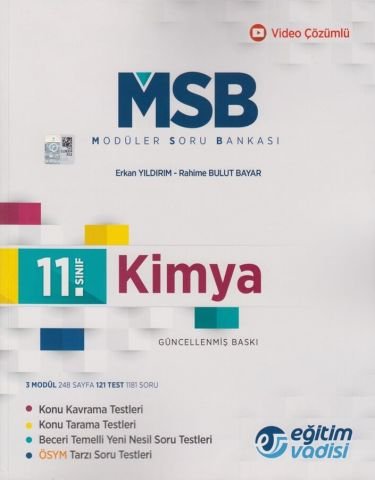 Eğitim Vadisi 11. Sınıf Kimya Güncel MSB Modüler Soru Bankası