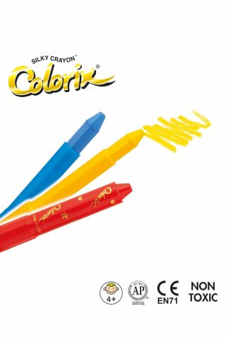 Silky Crayon Colorix - Üçü Bir Arada Boya (MUM BOYA, PASTEL BOYA, SULUBOYA) - 6 Renk