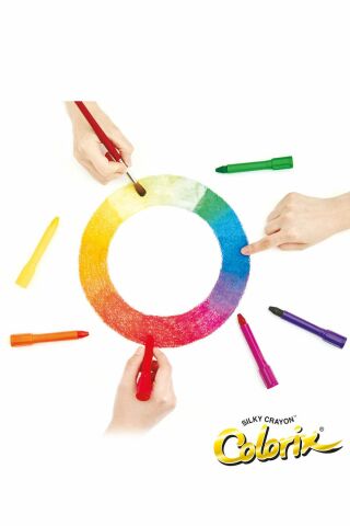 Silky Crayon Colorix - Üçü Bir Arada Boya (MUM BOYA, PASTEL BOYA, SULUBOYA) - 6 Renk