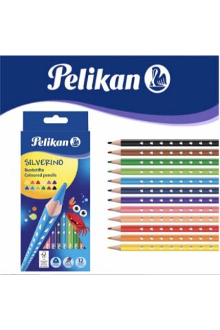 Silverino Üçgen Kuru Boya Kalemi 12li Kutu