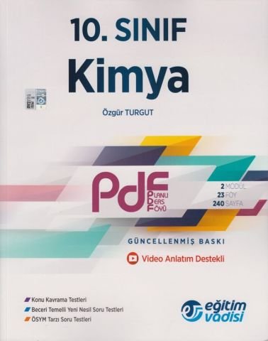 Eğitim Vadisi 10. Sınıf Kimya Güncel PDF Planlı Ders Föyü