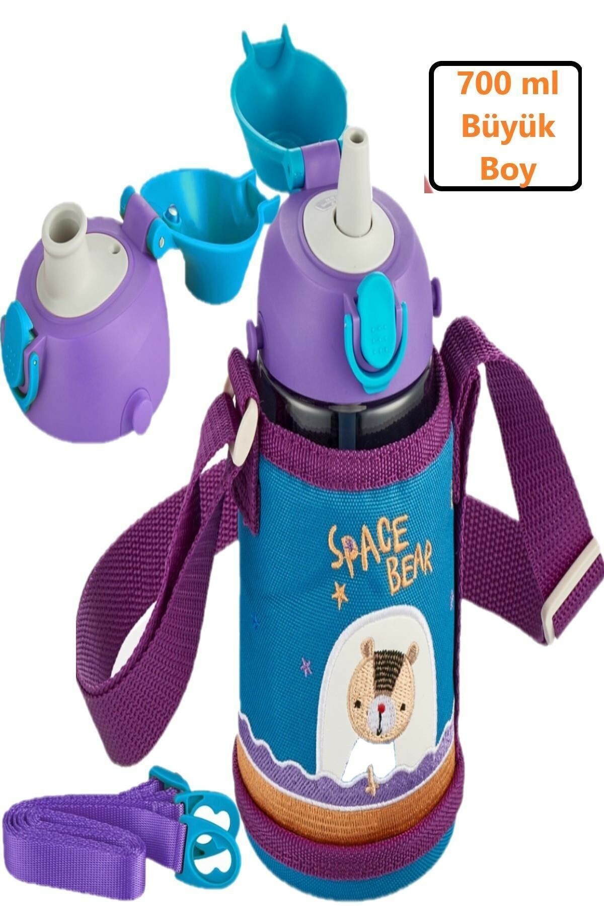 Uzspace 2041 700ml Mor-Mavi Çocuk Su Matarası