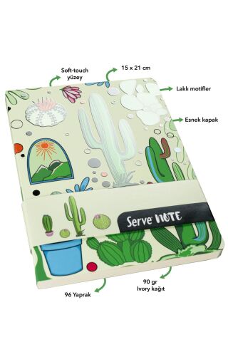 Deep Kalem + Defter + Min + Silgi Hediye Seti - Doğa Serisi Kaktüs