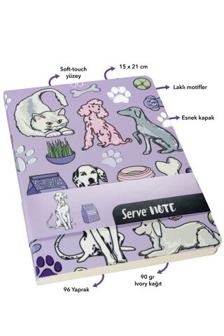 Deep Kalem + Defter + Min + Silgi Hediye Seti - Doğa Serisi Mor