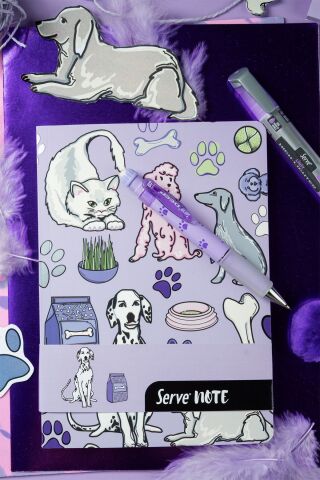 Deep Kalem + Defter + Min + Silgi Hediye Seti - Doğa Serisi Mor