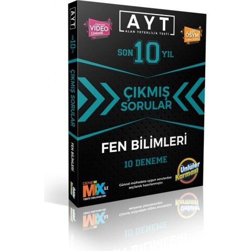 Ünlüler Karması AYT Fen Bilimler Çıkmış Soru Karması 10 Deneme Yeni 2022