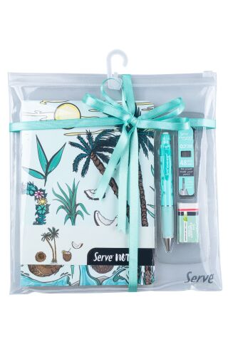 Deep Kalem + Defter + Min + Silgi Hediye Seti - Doğa Serisi Palmiye