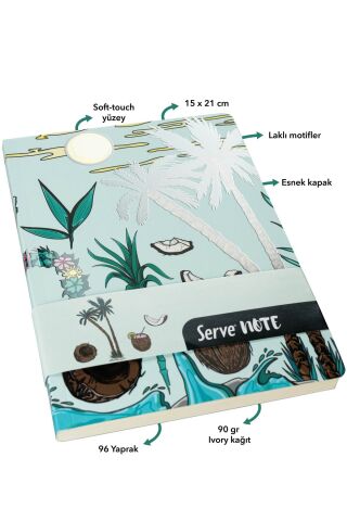 Deep Kalem + Defter + Min + Silgi Hediye Seti - Doğa Serisi Palmiye