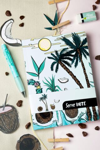 Deep Kalem + Defter + Min + Silgi Hediye Seti - Doğa Serisi Palmiye