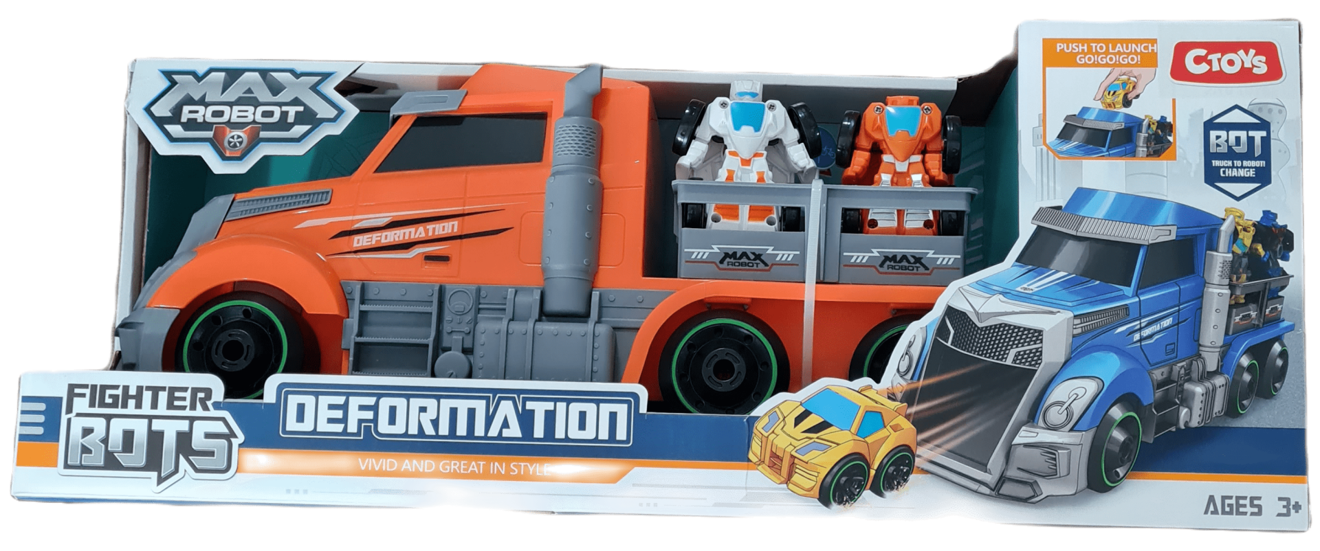 CTOYS Taşıyıcı Tır Ve Robota Dönüşüne Mini Araçlar Turuncu