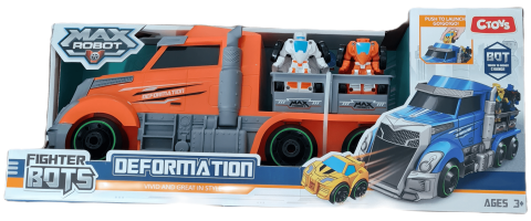 CTOYS Taşıyıcı Tır Ve Robota Dönüşüne Mini Araçlar Turuncu
