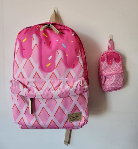 Kaukko Layer Pink İce Cream Sırt Çantası Ve Kalem Çantası