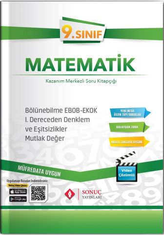 Sonuç Yayınları 9. Sınıf Bölünebilme Ebob Ekok 1. Dereceden Denklemler Mutlak Değer