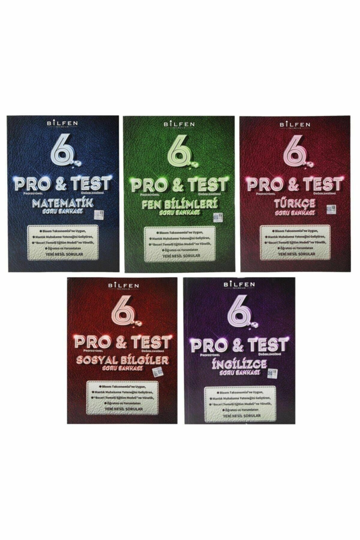 Bilfen 6. Sınıf Pro & Test Yeni Nesil Soru Bankası Seti 5 Kitap