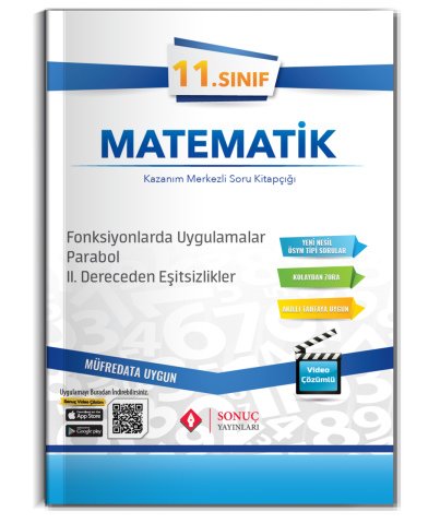Sonuç Yayınları 11. Sınıf Fonksiyonlarda Uygulamalar Parabol 2. Dereceden Eşitsizlikler