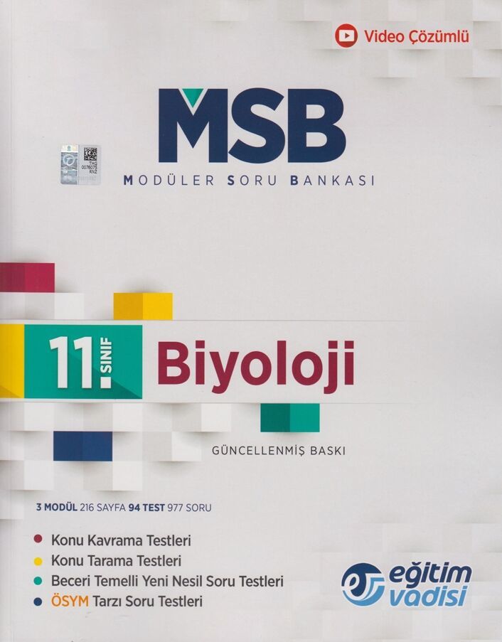 Eğitim Vadisi 11. Sınıf Biyoloji Güncel MSB Modüler Soru Bankası