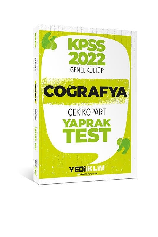 Yediiklim Yayınları 2022 KPSS Lisans Genel Kültür Coğrafya Çek Kopart Yaprak Test